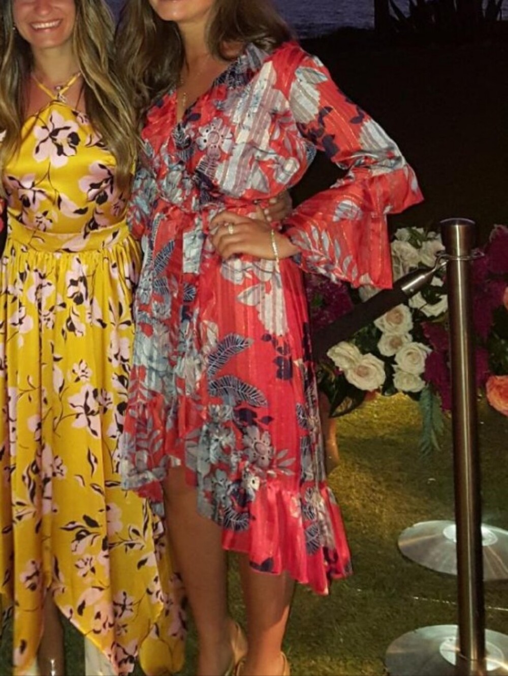Red Floral Wrap Dress - Women